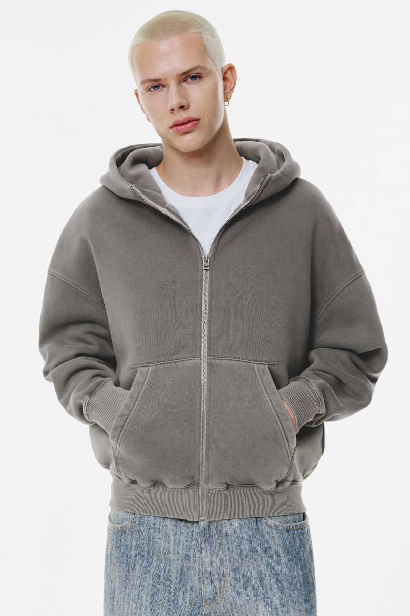 Boxy-Sweatshirt Mit Reißverschluss Und Waschung von Pull&Bear