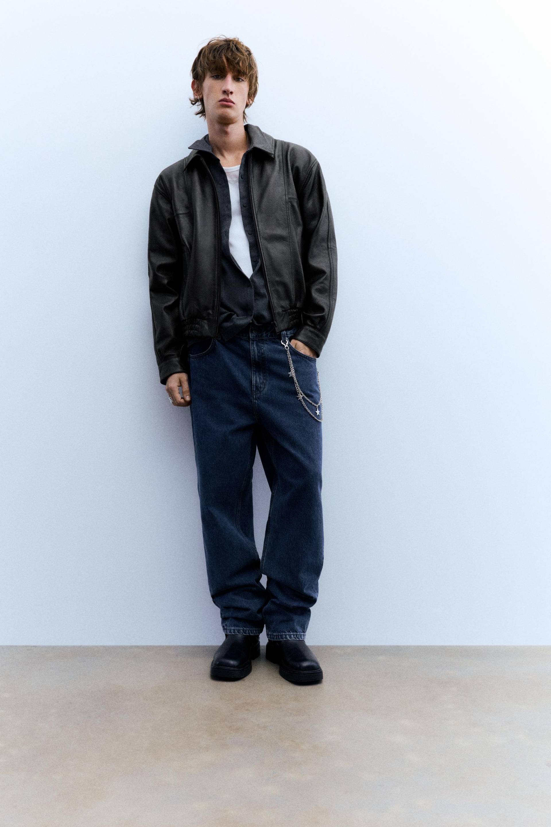 Jacke Aus 100 % Leder von Pull&Bear