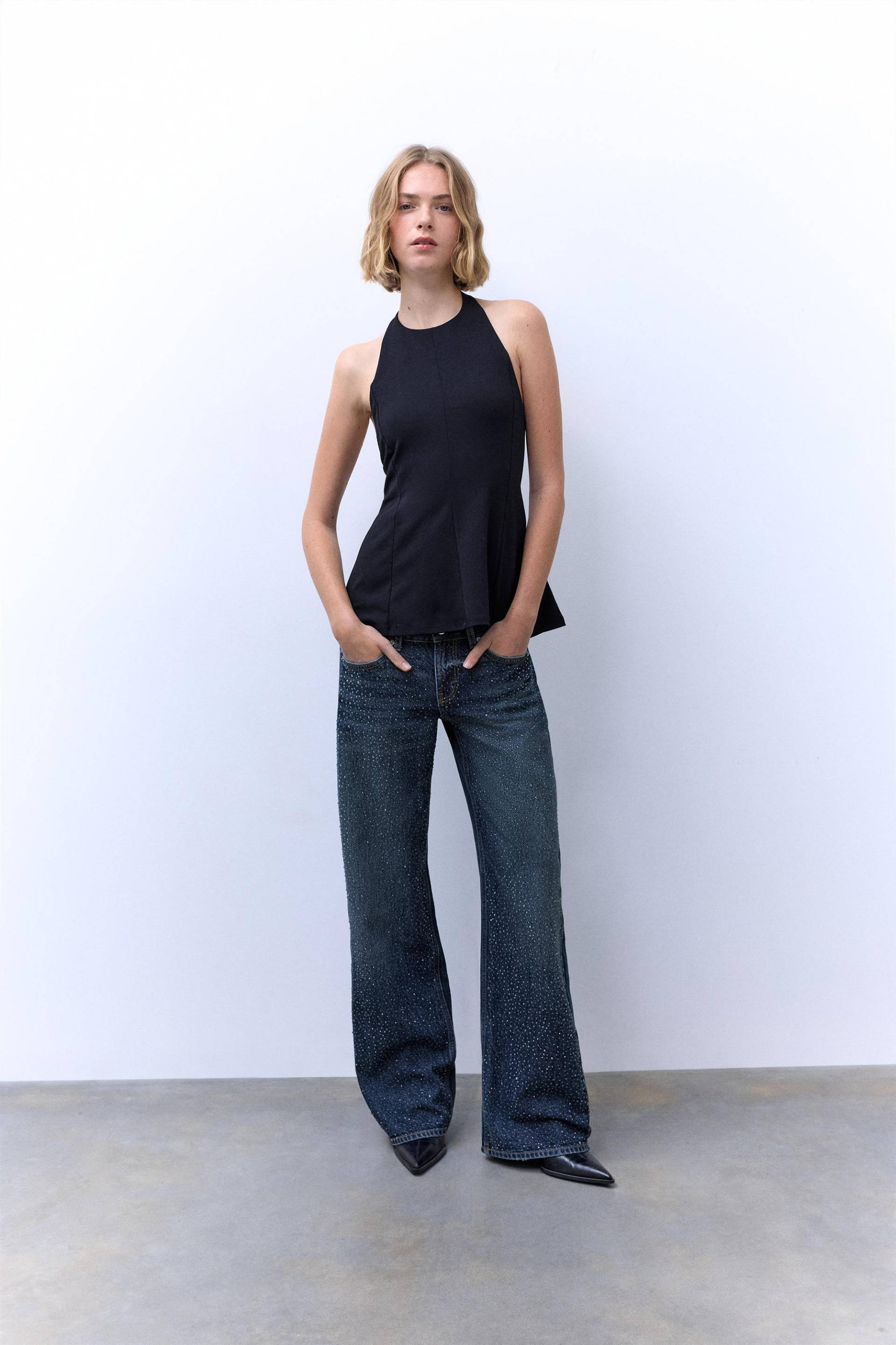 Jeans Mit Geradem Bein Und Glitzer von Pull&Bear