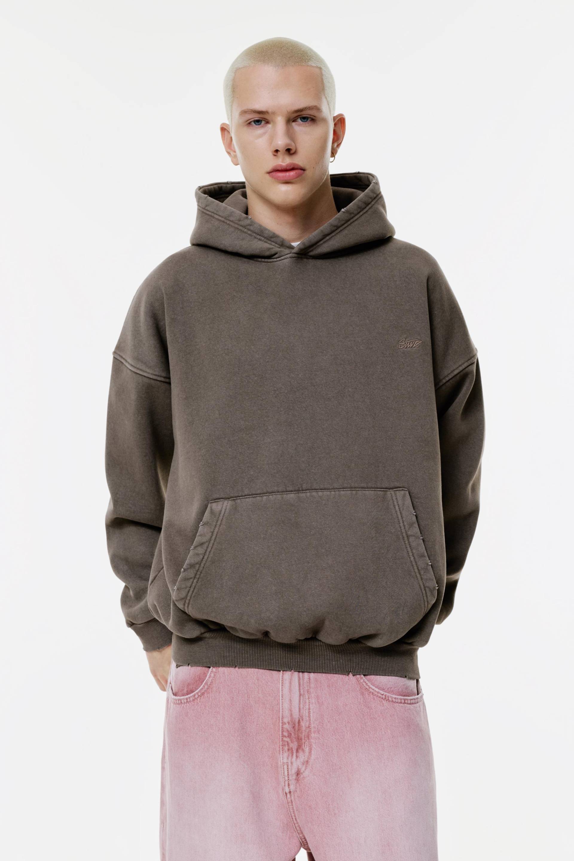 Kapuzensweatshirt In Washed-Optik Stwd von Pull&Bear