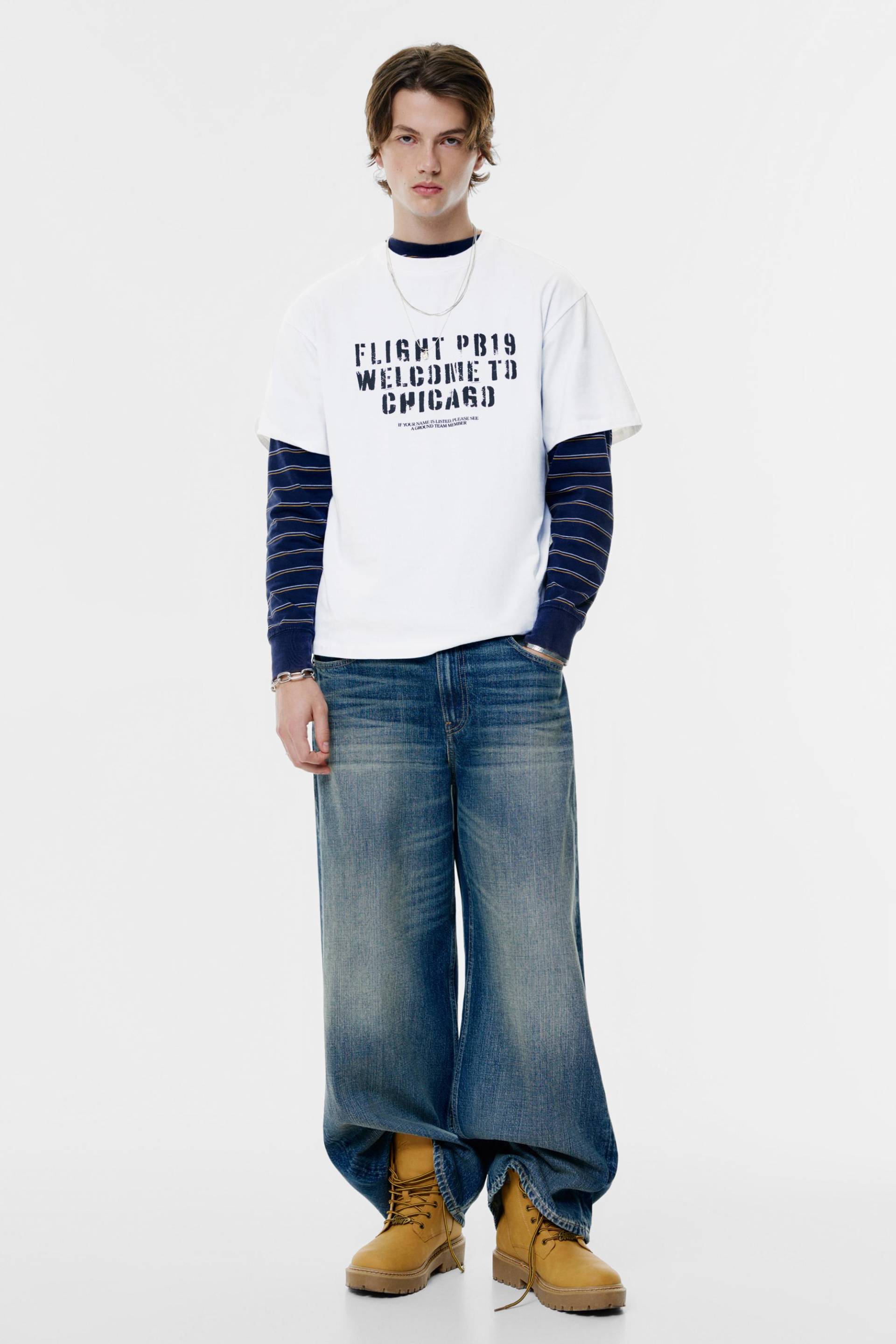 Kurzarm-T-Shirt Flugzeug von Pull&Bear