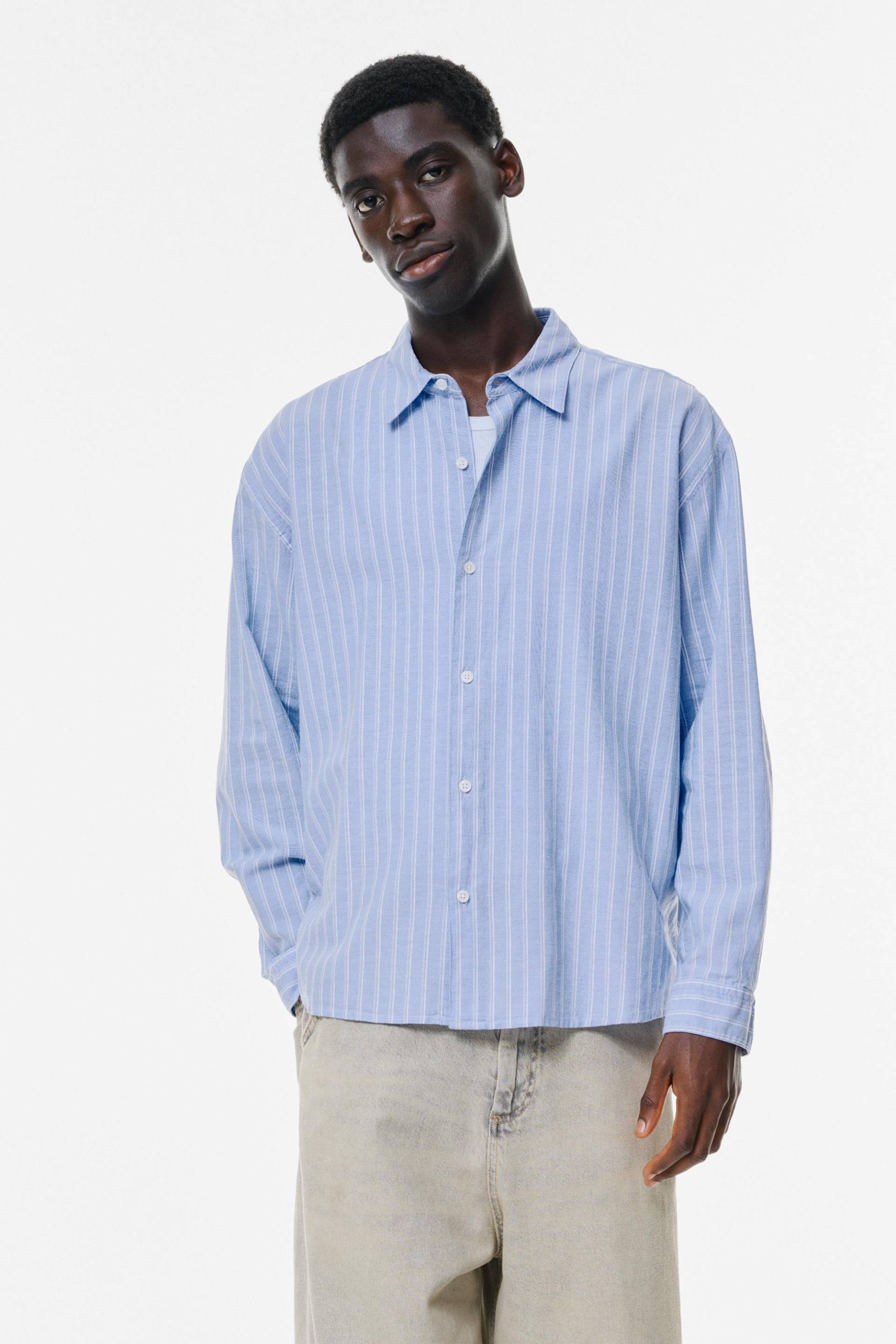 Langärmeliges Hemd Mit Streifen von Pull&Bear