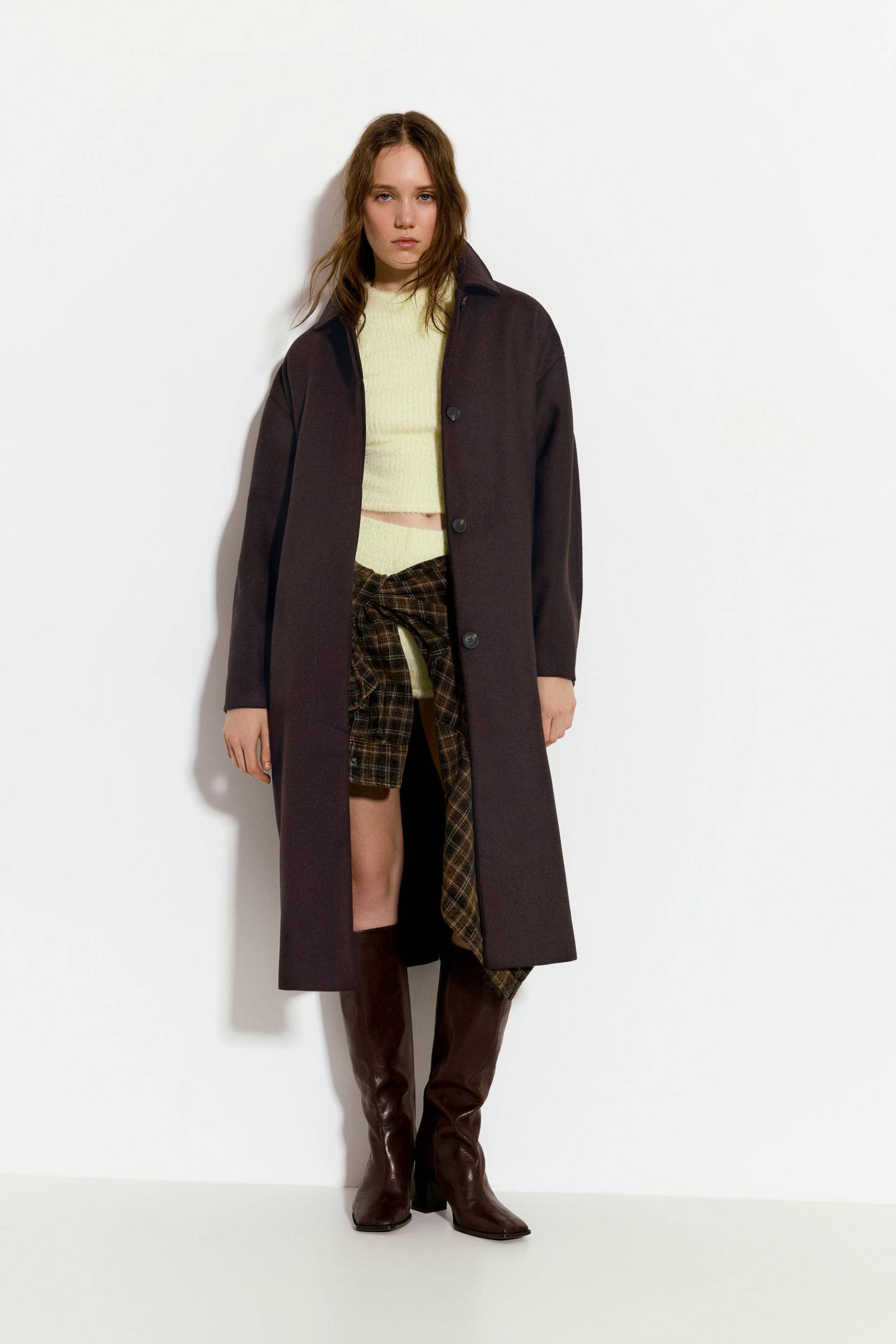 Mantel Aus Lodentuch Mit Gürtel von Pull&Bear