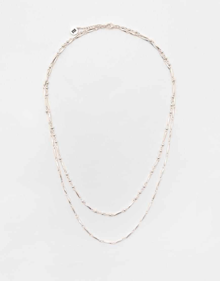 Pull & Bear - 2er-Pack Halsketten in Silber-Bunt von Pull & Bear