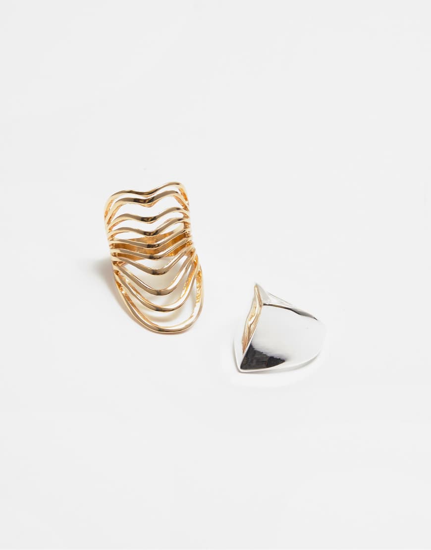 Pull & Bear - 2er-Pack Ringe in Metallic-Goldoptik-Goldfarben Pull & Bear - 2er-Pack Ringe in Metallic-Goldoptik-Goldfarben von Pull & Bear