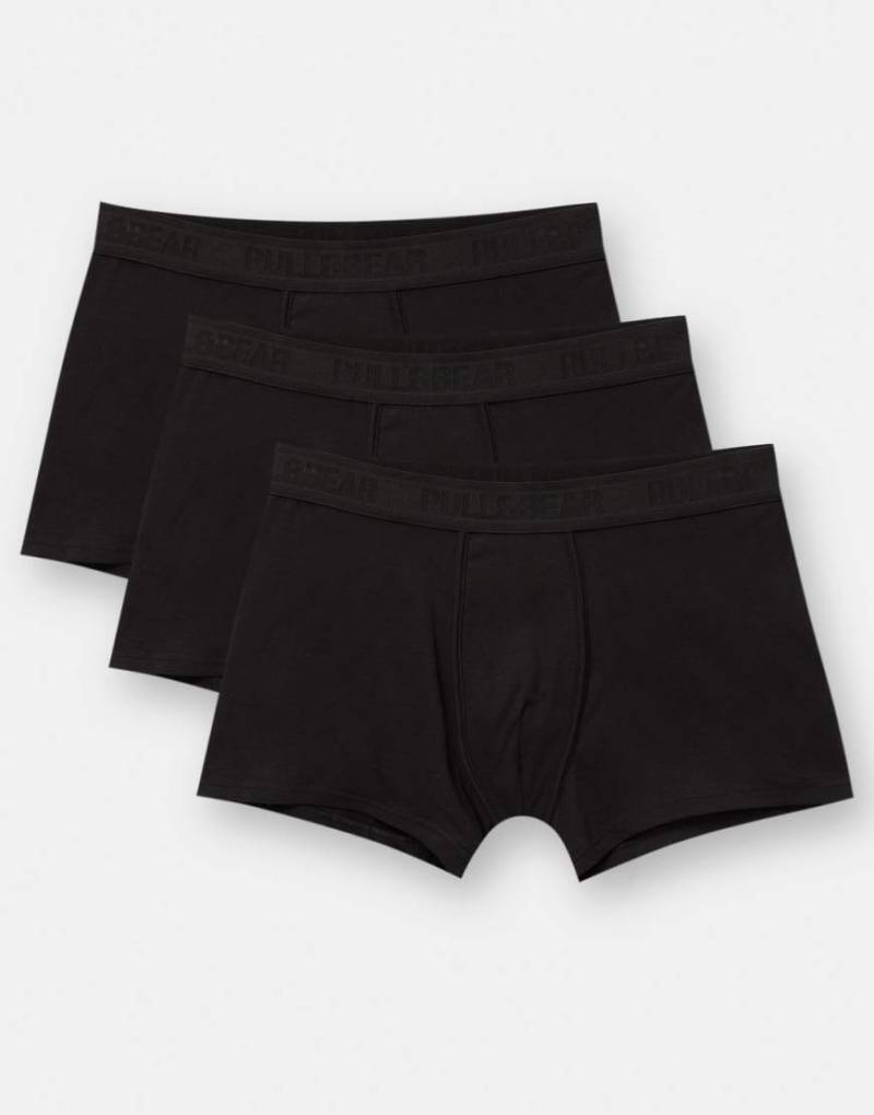 Pull & Bear - 3er-Pack Boxershorts in Schwarz mit Logo-Bunt von Pull & Bear