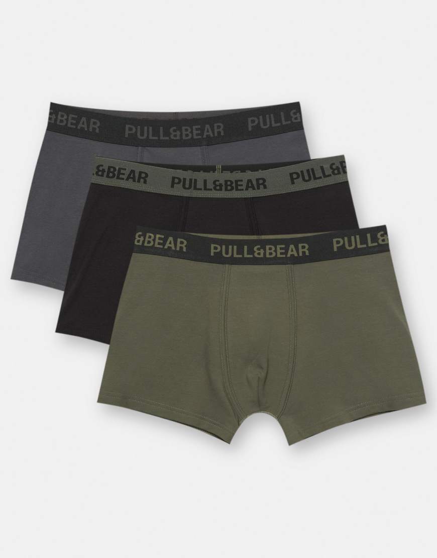 Pull & Bear - 3er-Pack Boxershorts in verschiedenen Farben-Bunt von Pull & Bear