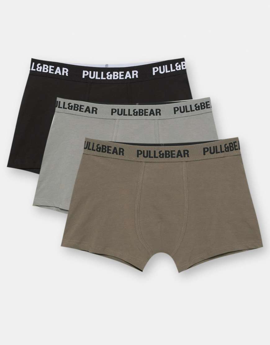 Pull & Bear - 3er-Pack Boxershorts in verschiedenen Farben-Bunt von Pull & Bear