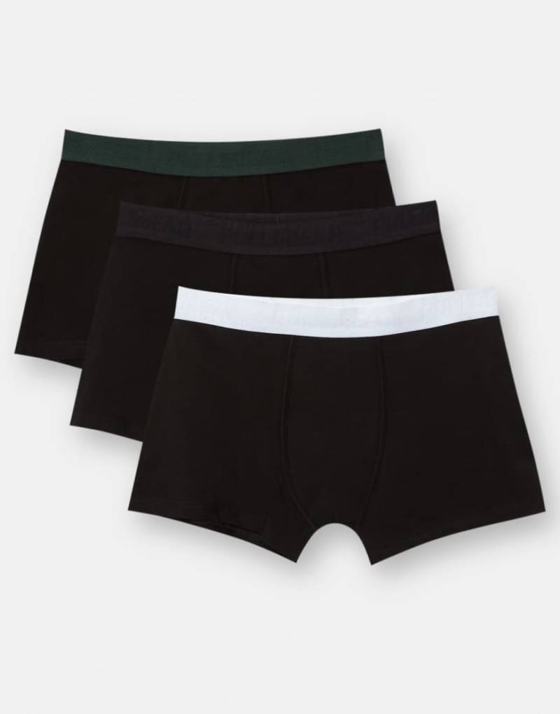 Pull & Bear - 3er-Pack Boxershorts in verschiedenen Farben mit Logo-Bunt von Pull & Bear