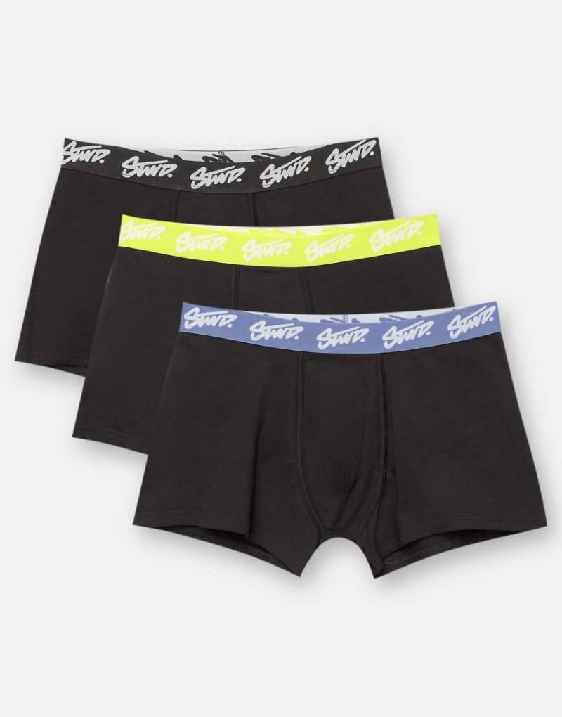 Pull & Bear - 3er-Pack Boxershorts mit „STWD"-Logobund-Bunt von Pull & Bear