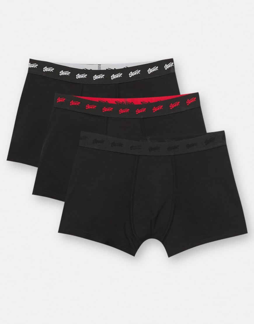 Pull & Bear - 3er-Pack Boxershorts mit kleinem Logo in verschiedenen Farben-Bunt von Pull & Bear
