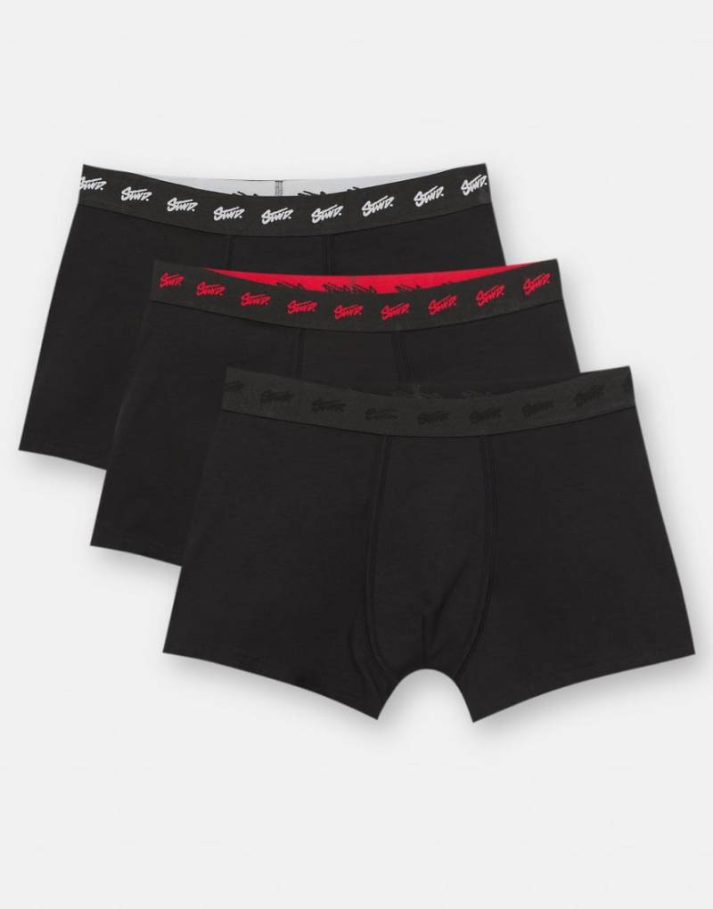 Pull & Bear - 3er-Pack Boxershorts mit kleinem Logo in verschiedenen Farben-Bunt von Pull & Bear