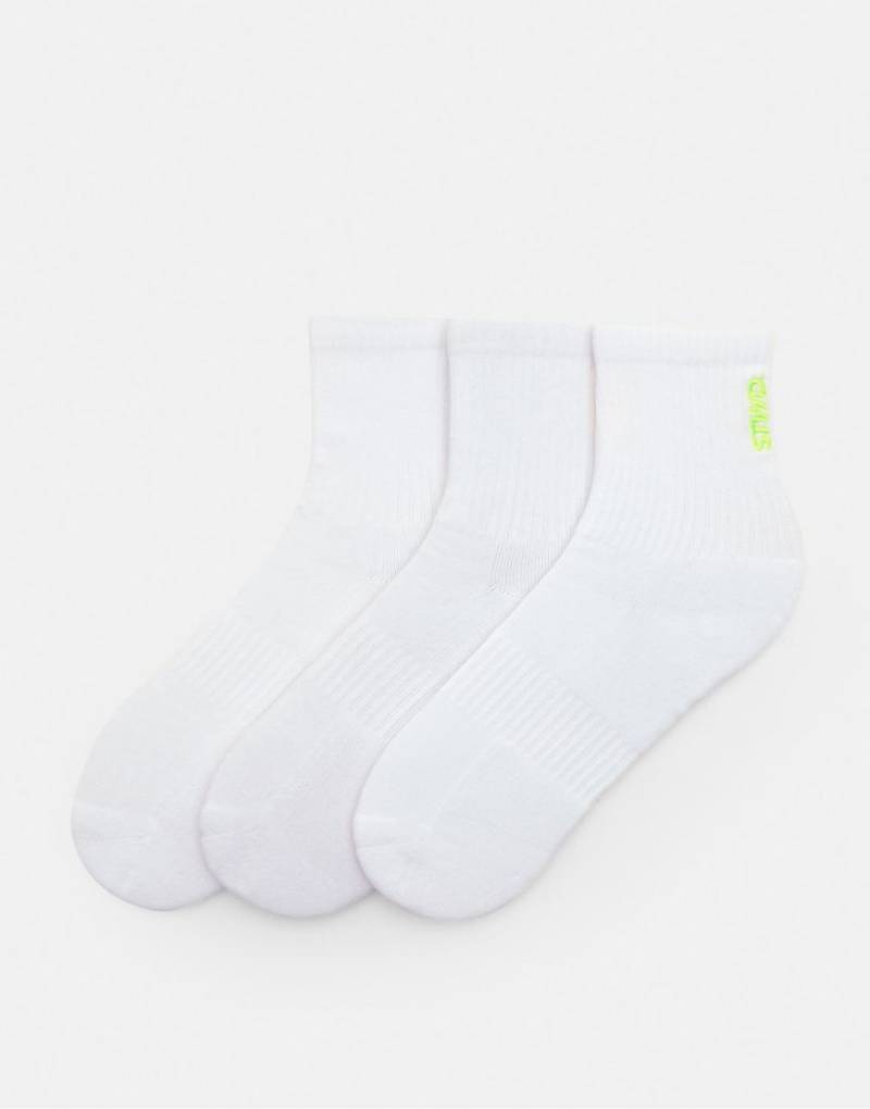 Pull & Bear - 3er-Pack Socken mit fluoreszierenden Stwd-Logos in verschiedenen Farben-Bunt von Pull & Bear