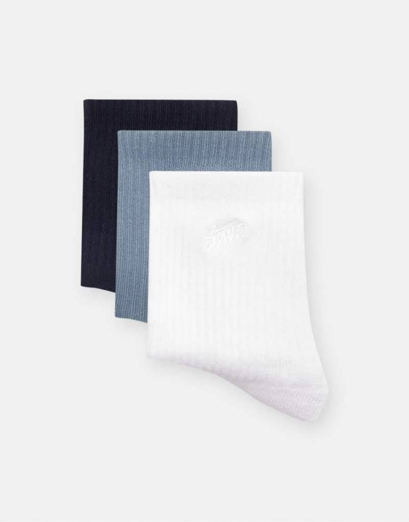 Pull & Bear - 3er-Pack wadenhohe Socken in verschiedenen Farben-Bunt von Pull & Bear