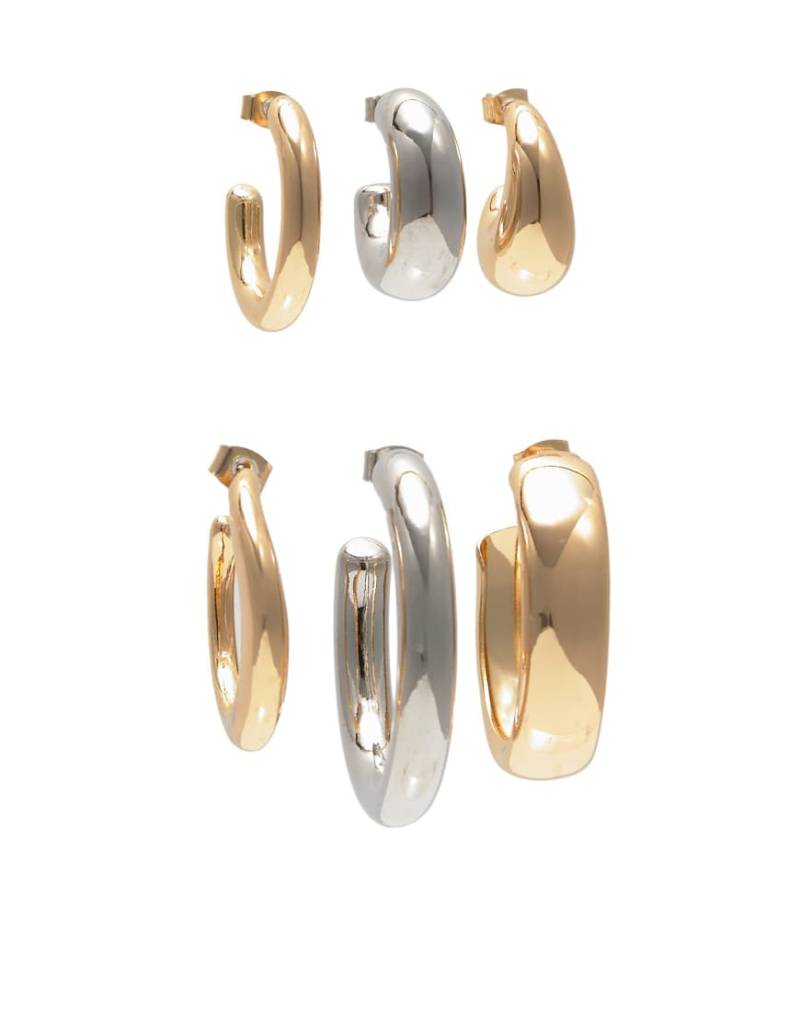 Pull & Bear - 6er-Pack Creolen in Goldoptik-Goldfarben von Pull & Bear