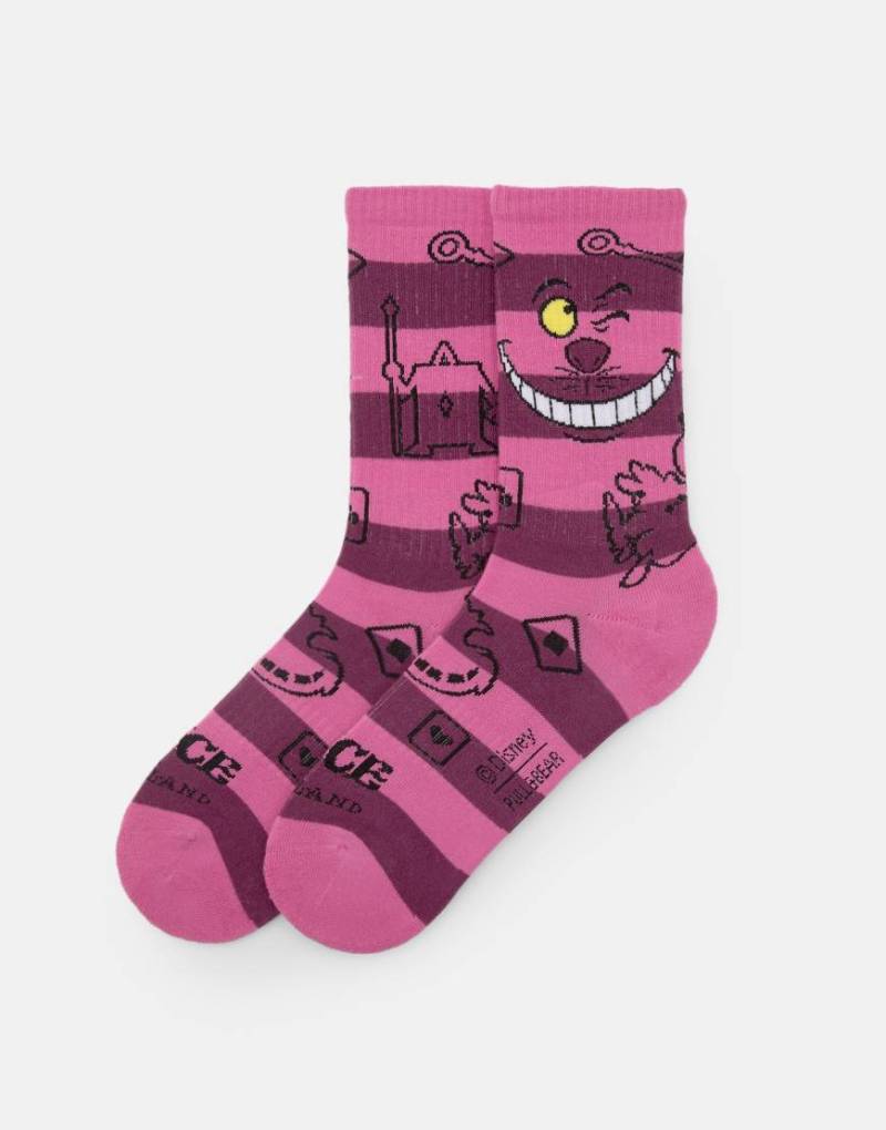 Pull & Bear - Alice in Wonderland - Socken in Rosa von Pull & Bear