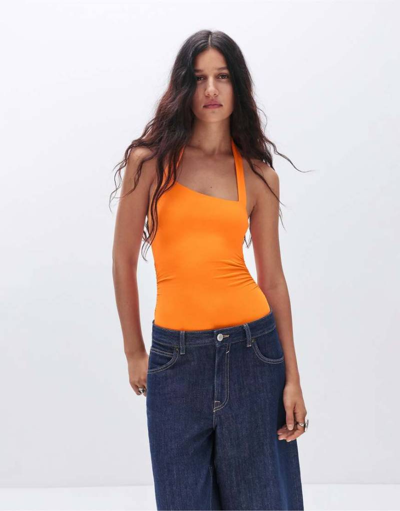 Pull & Bear - Asymmetrischer Polyamid-Body in Orange von Pull & Bear