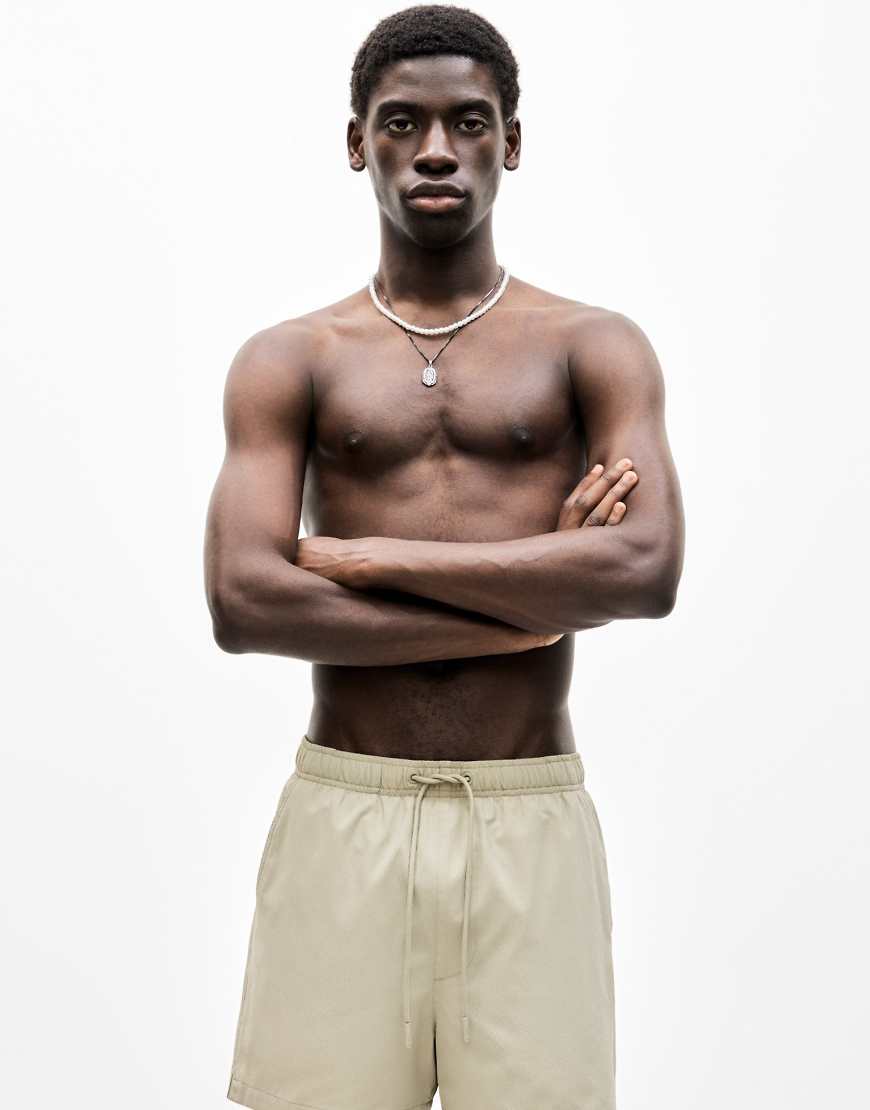 Pull & Bear - Badehose aus strukturiertem Material in Taupe-Grau Pull & Bear - Badehose aus strukturiertem Material in Taupe-Grau von Pull & Bear