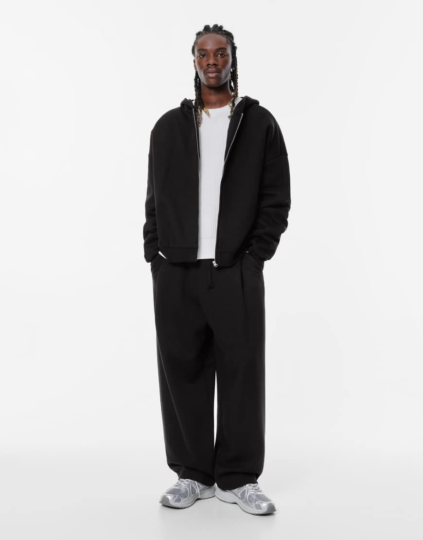 Pull & Bear - Ballon-Jogginghose aus Interlock-Stoff in Schwarz von Pull & Bear