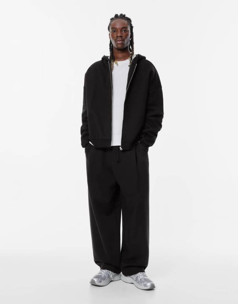 Pull & Bear - Ballon-Jogginghose aus Interlock-Stoff in Schwarz von Pull & Bear