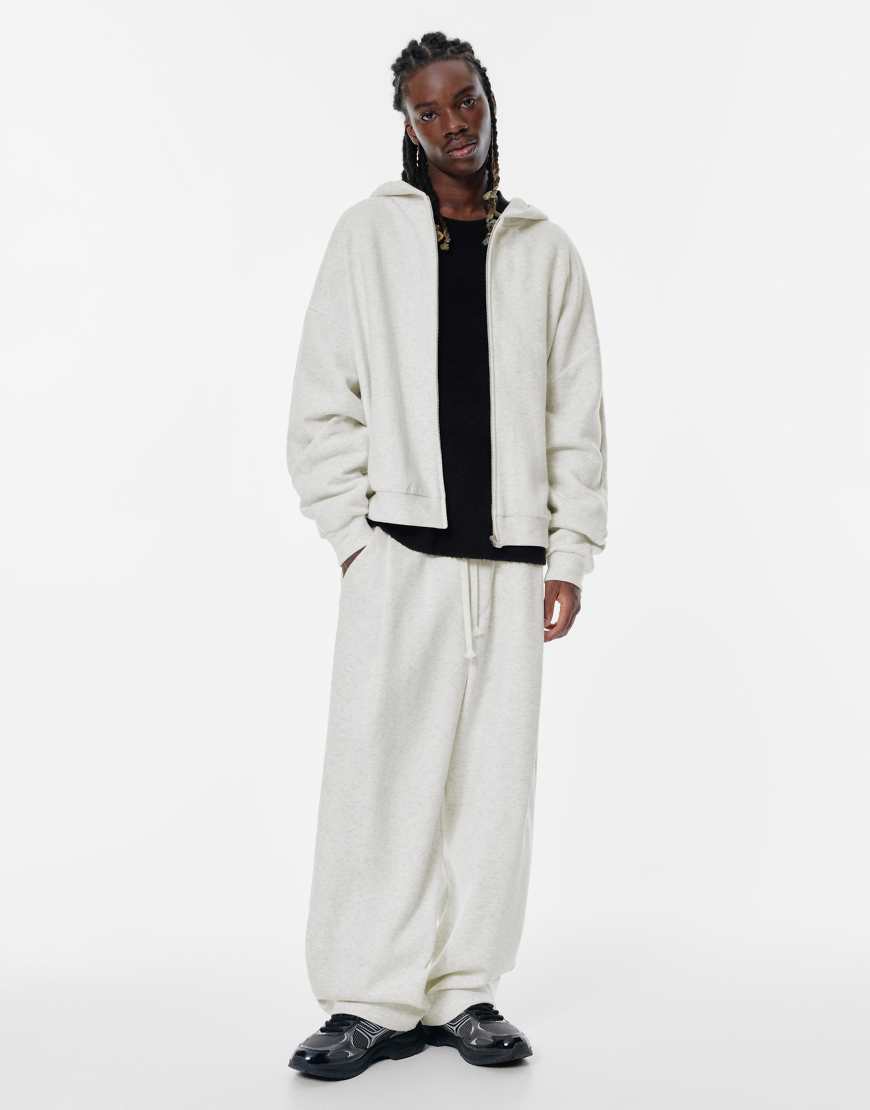 Pull & Bear - Ballon-Jogginghose aus Interlock-Stoff in meliertem Grau von Pull & Bear