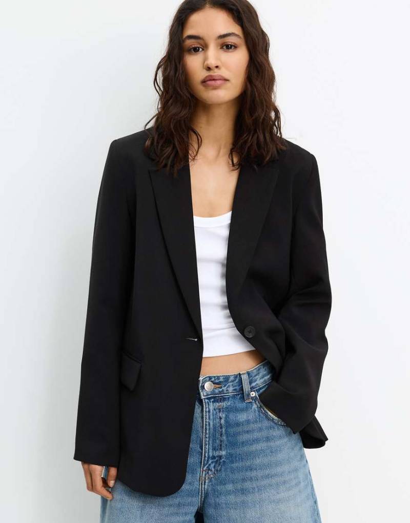 Pull & Bear - Basic-Blazer in Schwarz von Pull & Bear