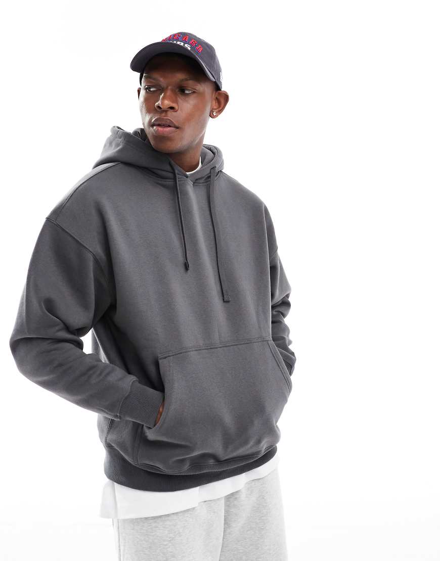 Pull & Bear - Basic-Kapuzenpullover in Anthrazit-Grau Pull & Bear - Basic-Kapuzenpullover in Anthrazit-Grau von Pull & Bear