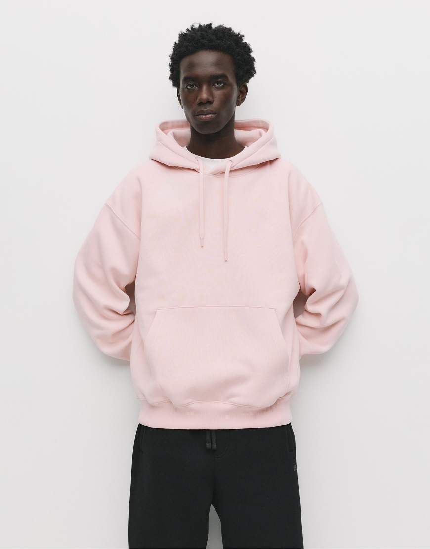 Pull & Bear - Basic-Kapuzenpullover in Rosa von Pull & Bear