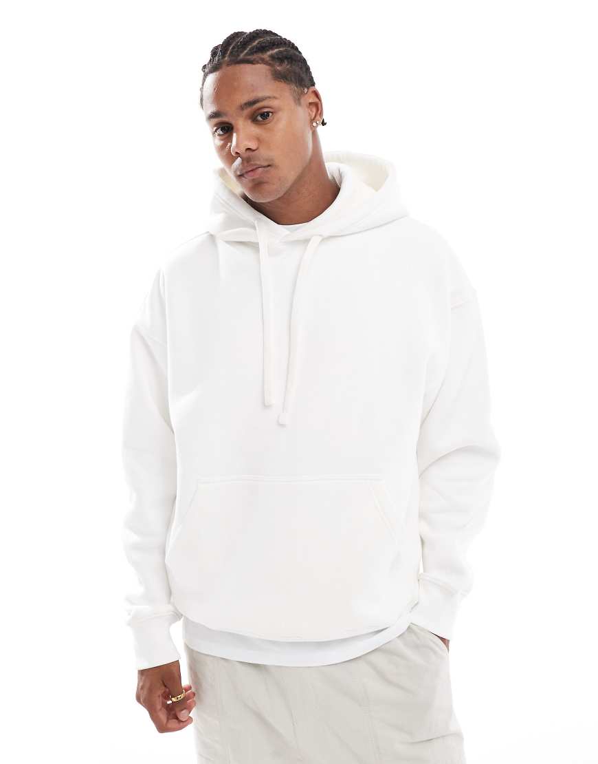 Pull & Bear - Basic-Kapuzenpullover in Weiß von Pull & Bear