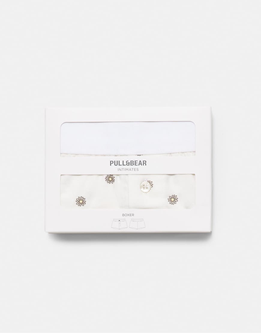 Pull & Bear - Boxershorts in Gelb mit Gänseblümchenmuster von Pull & Bear