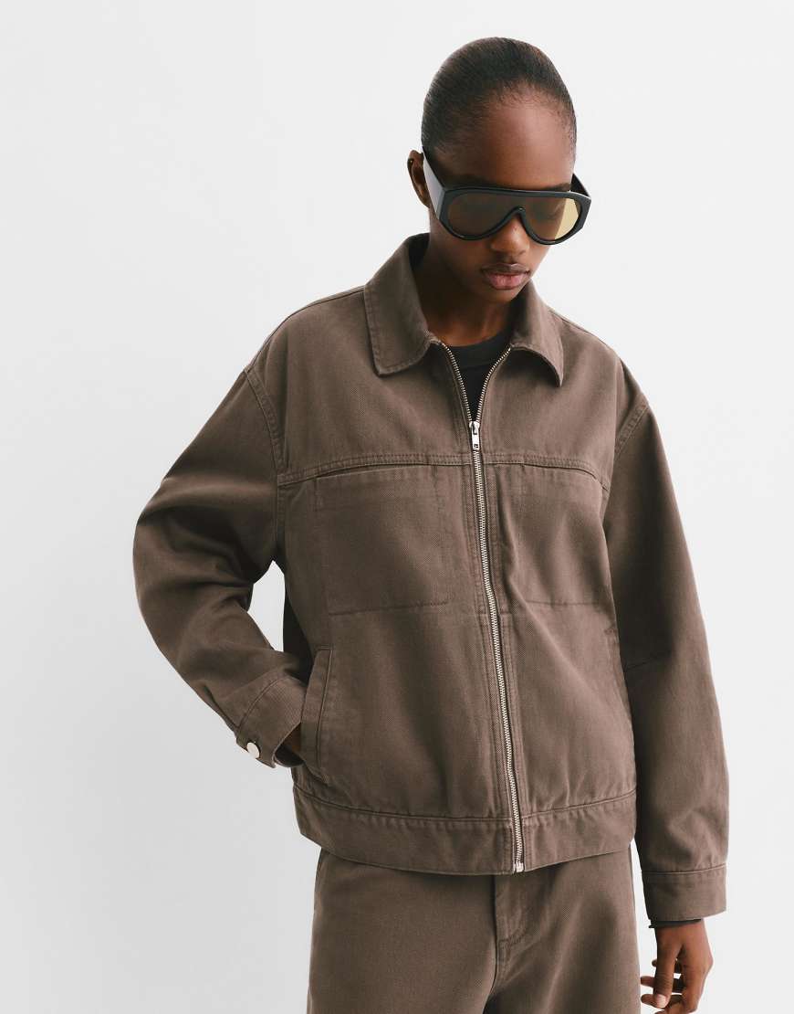 Pull & Bear - Braune Utility-Jacke-Brown von Pull & Bear
