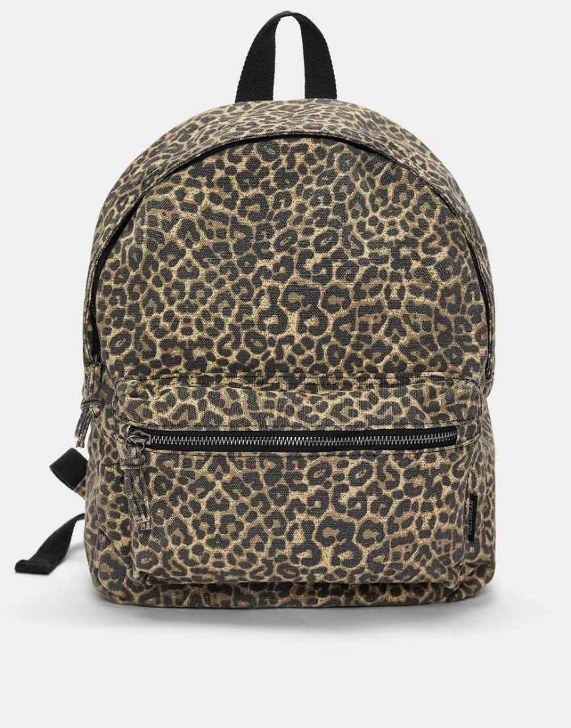 Pull & Bear - Canvas-Rucksack mit Leopardenprint-Bunt von Pull & Bear