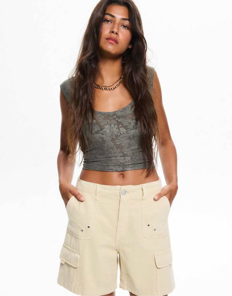 Pull & Bear - Cargo-Bermudashorts in Beige-Neutral von Pull & Bear