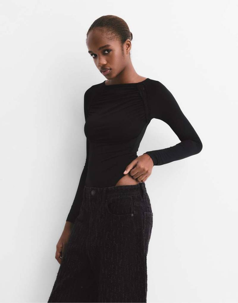 Pull & Bear - Combined - Body aus Spitze in Schwarz von Pull & Bear