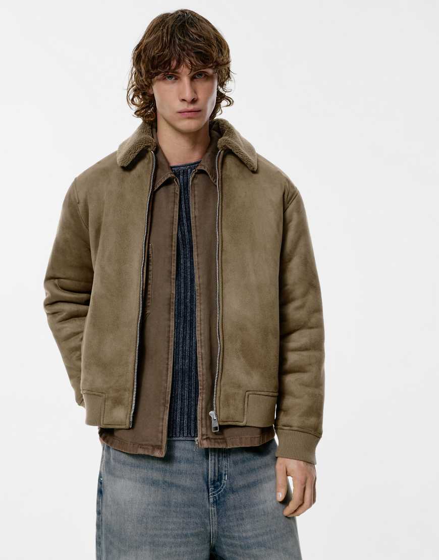 Pull & Bear - Combined - Doppelseitige Jacke in Karamell-Brown von Pull & Bear