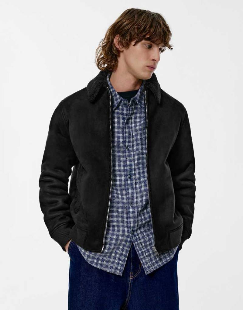 Pull & Bear - Combined - Doppelseitige Jacke in Schwarz von Pull & Bear