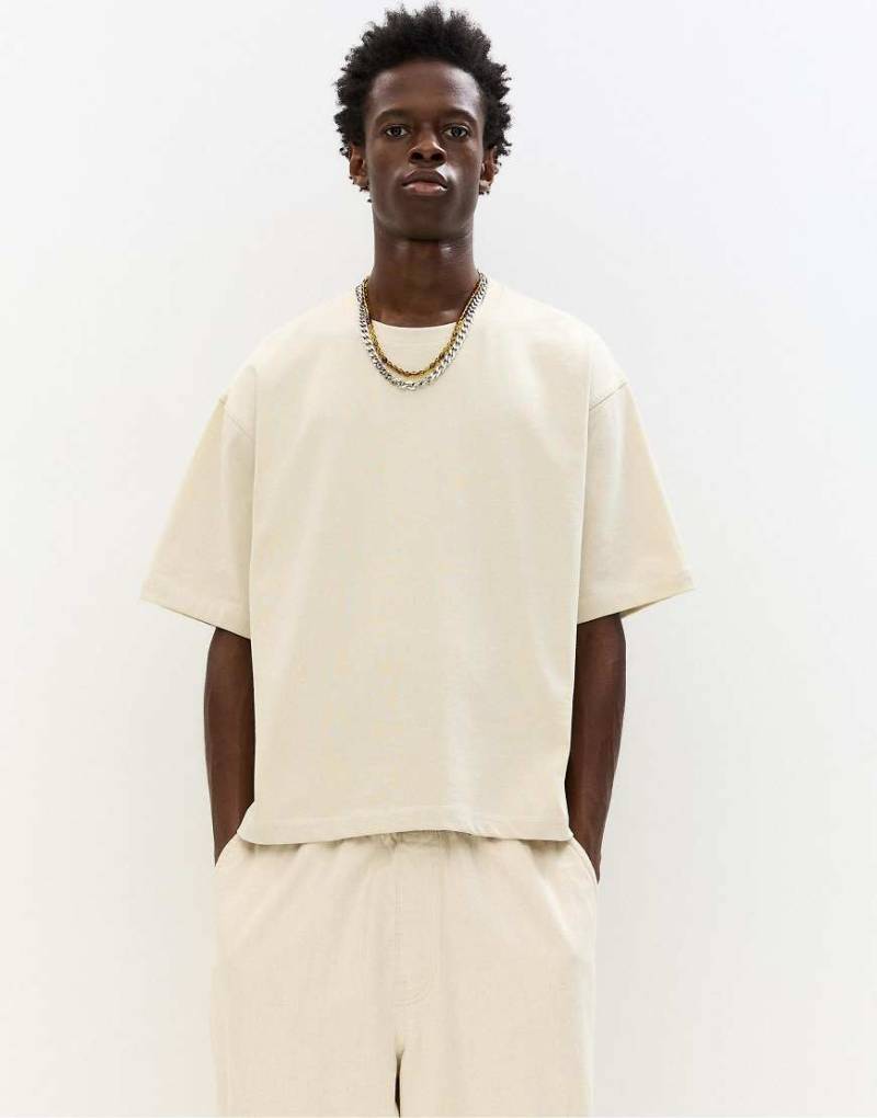 Pull & Bear - Cropped-T-Shirt in Sand-Neutral von Pull & Bear