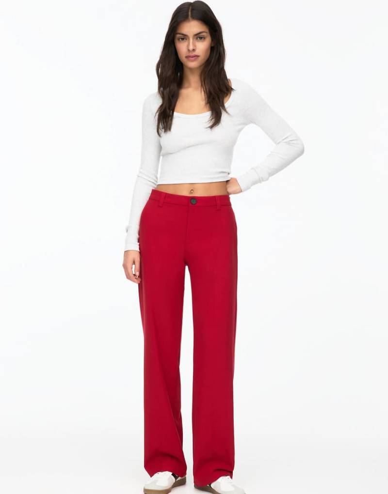 Pull & Bear - Elegante Hose in Rot mit geradem Bein von Pull & Bear