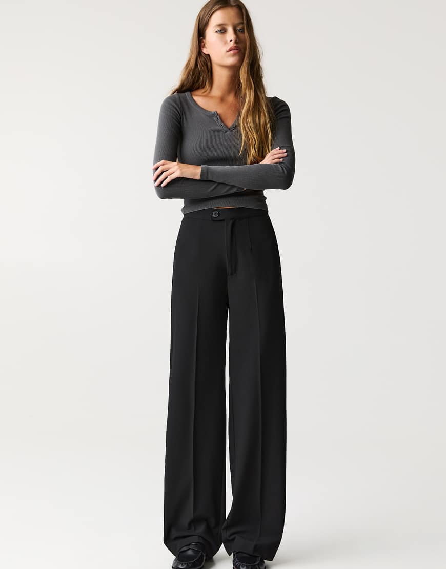 Pull & Bear - Elegante Hose in Schwarz mit hohem Bund von Pull & Bear