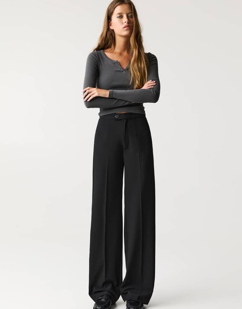 Pull & Bear - Elegante Hose in Schwarz mit hohem Bund von Pull & Bear