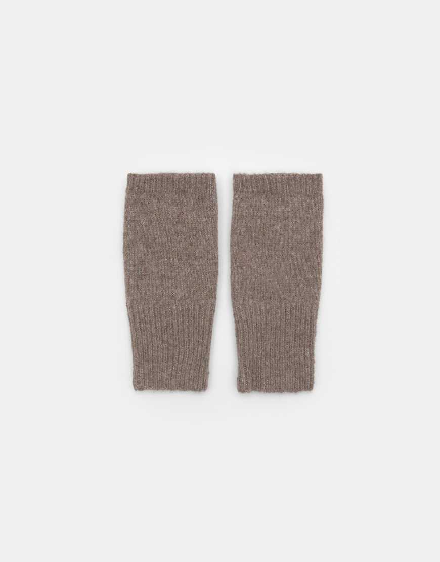 Pull & Bear - Fingerlose Strickhandschuhe in Taupe-Grau von Pull & Bear