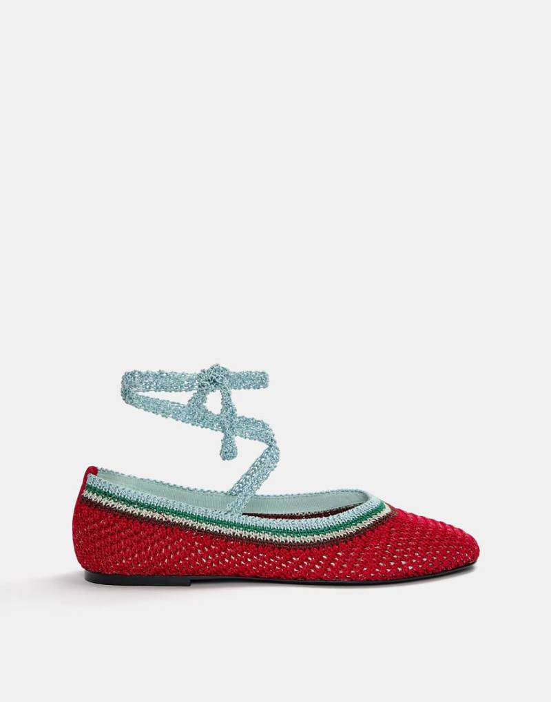 Pull & Bear - Gehäkelte Ballerinas in Rot von Pull & Bear