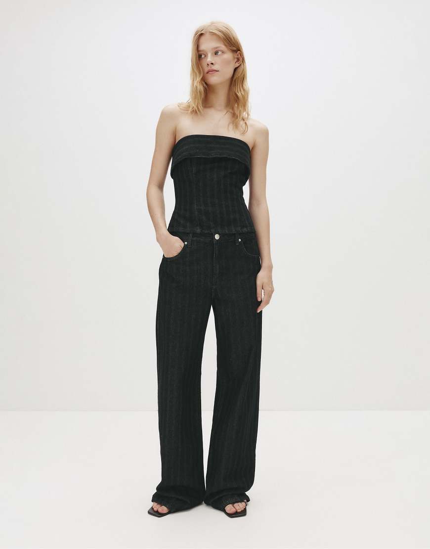 Pull & Bear - Gerade Jeans in Schwarz mit Streifen Pull & Bear - Gerade Jeans in Schwarz mit Streifen von Pull & Bear