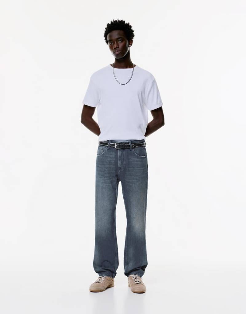 Pull & Bear - Gerade geschnittene Vintage-Jeans in Dunkelblau von Pull & Bear