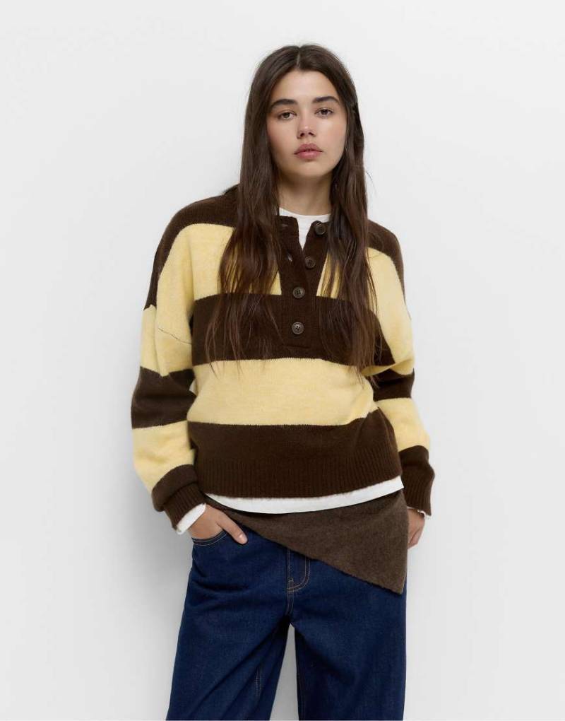 Pull & Bear - Gestreifter Strickpullover in Braun-Brown Pull & Bear - Gestreifter Strickpullover in Braun-Brown von Pull & Bear