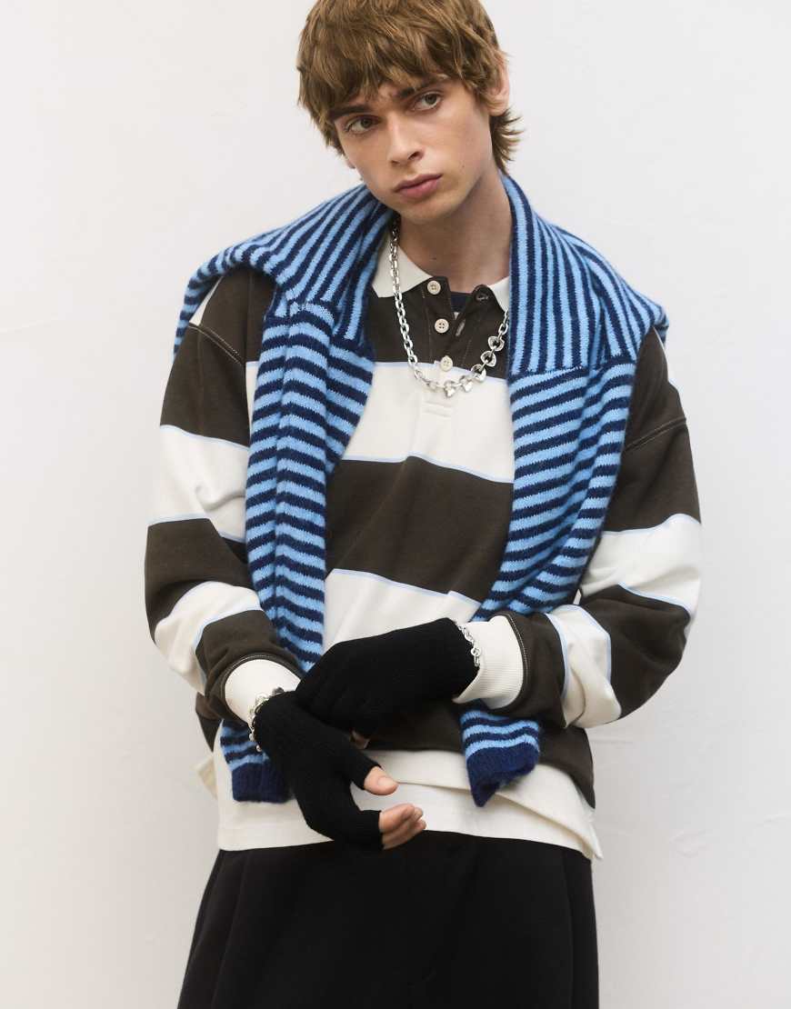 Pull & Bear - Gestrickte Basic-Fäustlinge in Schwarz von Pull & Bear