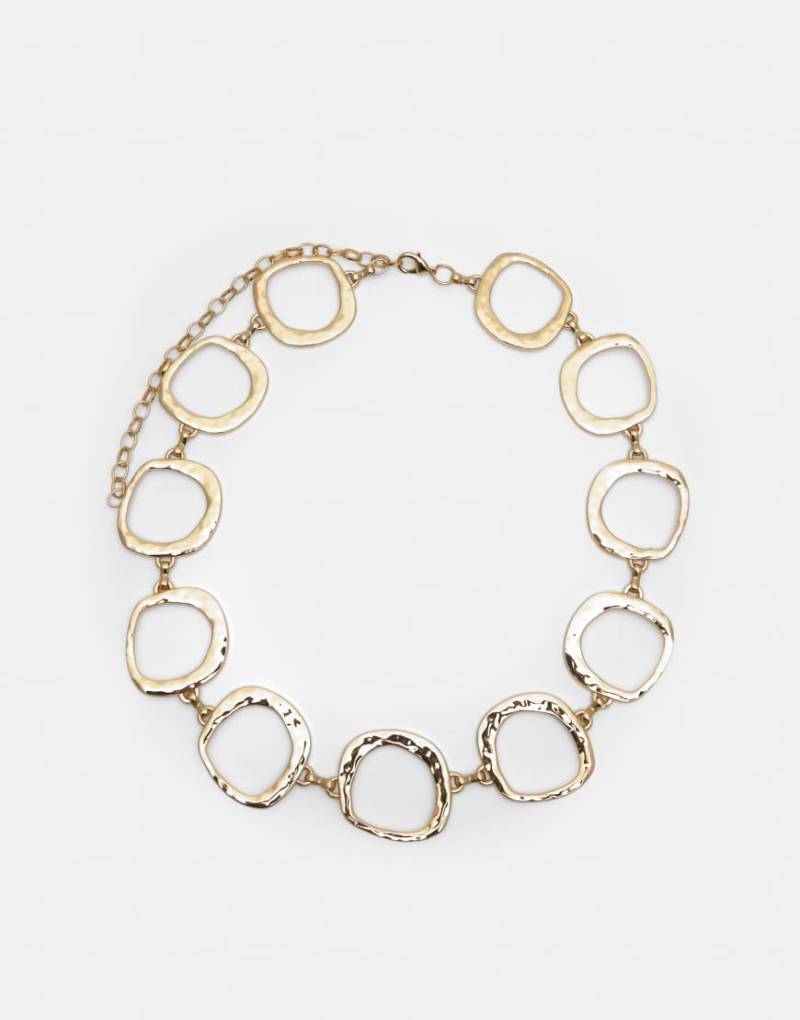 Pull & Bear - Goldfarbener Gürtel mit kreisförmigen Metallic-Gliedern von Pull & Bear