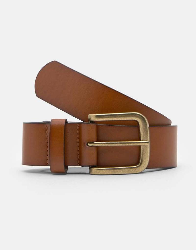 Pull & Bear - Gürtel in Braun mit eckiger Schnalle-Brown von Pull & Bear