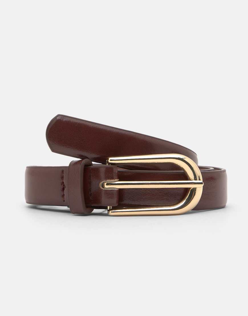 Pull & Bear - Gürtel in Braun mit länglicher Schnalle-Brown von Pull & Bear