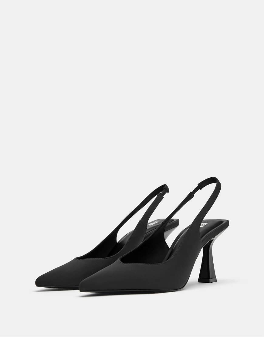 Pull & Bear - High Heels aus Material in Nylonoptik in Schwarz von Pull & Bear